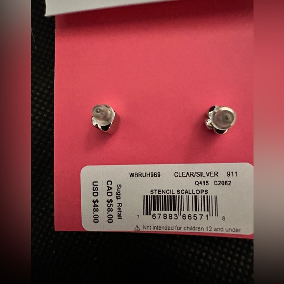 NWT Kate Spade New York Silver Crystal Flower Earrings - Picture 7 of 7